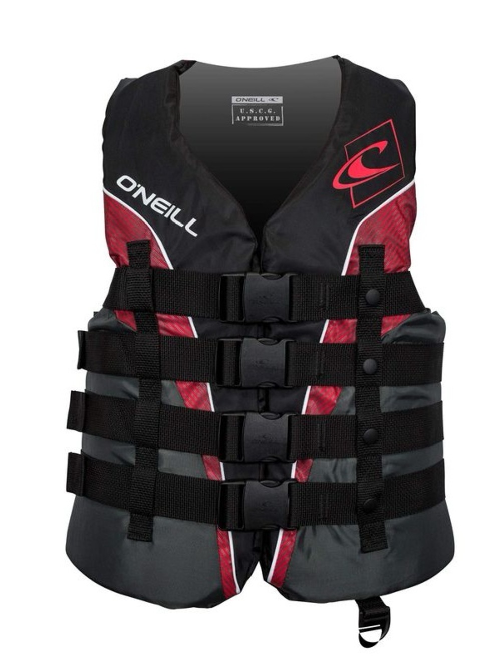 USCG Approved Men's Superlite Life Vest  Black, Red, Gray Size Medium EUC